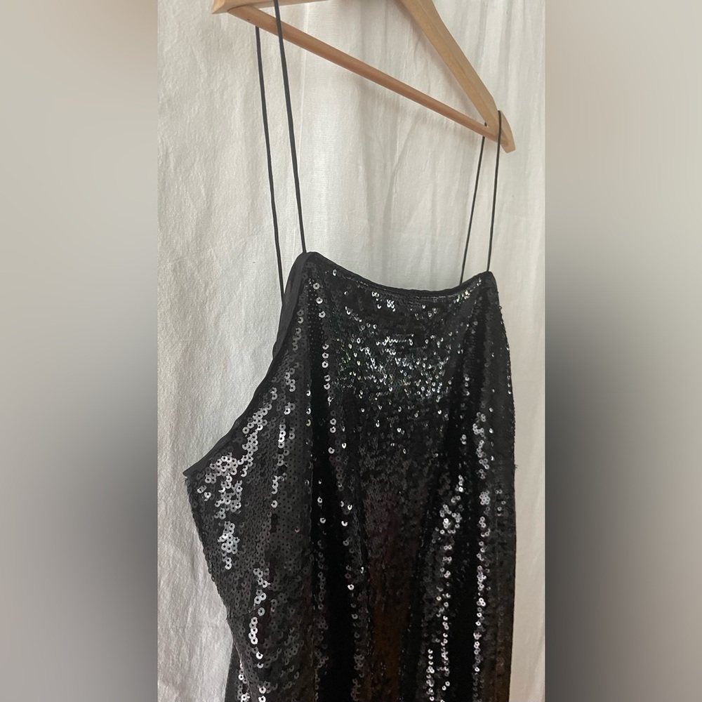 H&M Black Sequin Mini Slip Dress - Picture 4 of 8